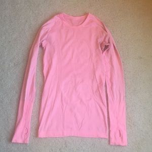Bright Pink Lululemon Long Sleeved Top